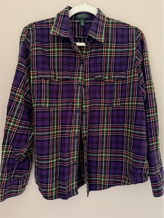 Lauren Ralph Lauren Tops - Lauren Ralph Lauren 100% cotton petite large/medium flannel plaid